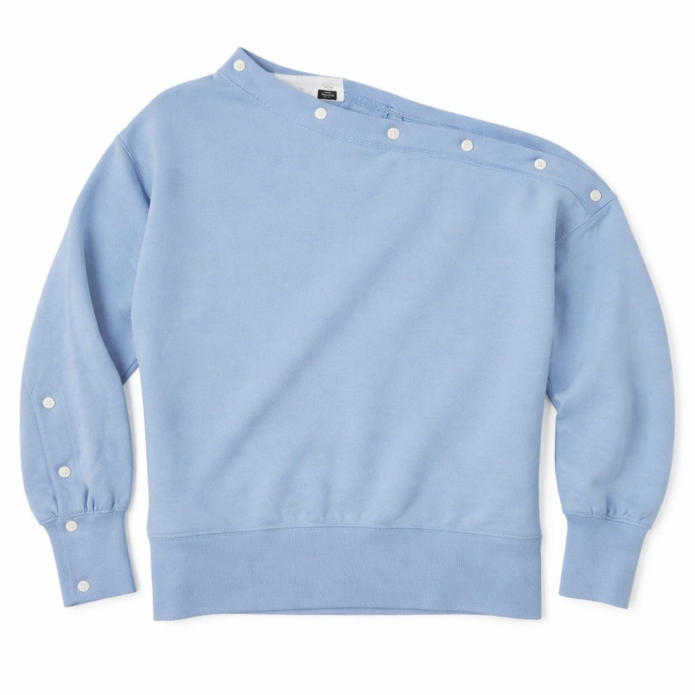 Rag & Bone Sweatshirt – XS Blue Asymmetrical Snap Neck READ